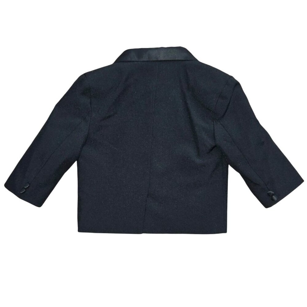 Peanut Butter Toddler Boy's Black White 2 Piece Wedding Tuxedo Jacket & Shirt 2 - Picture 4 of 7